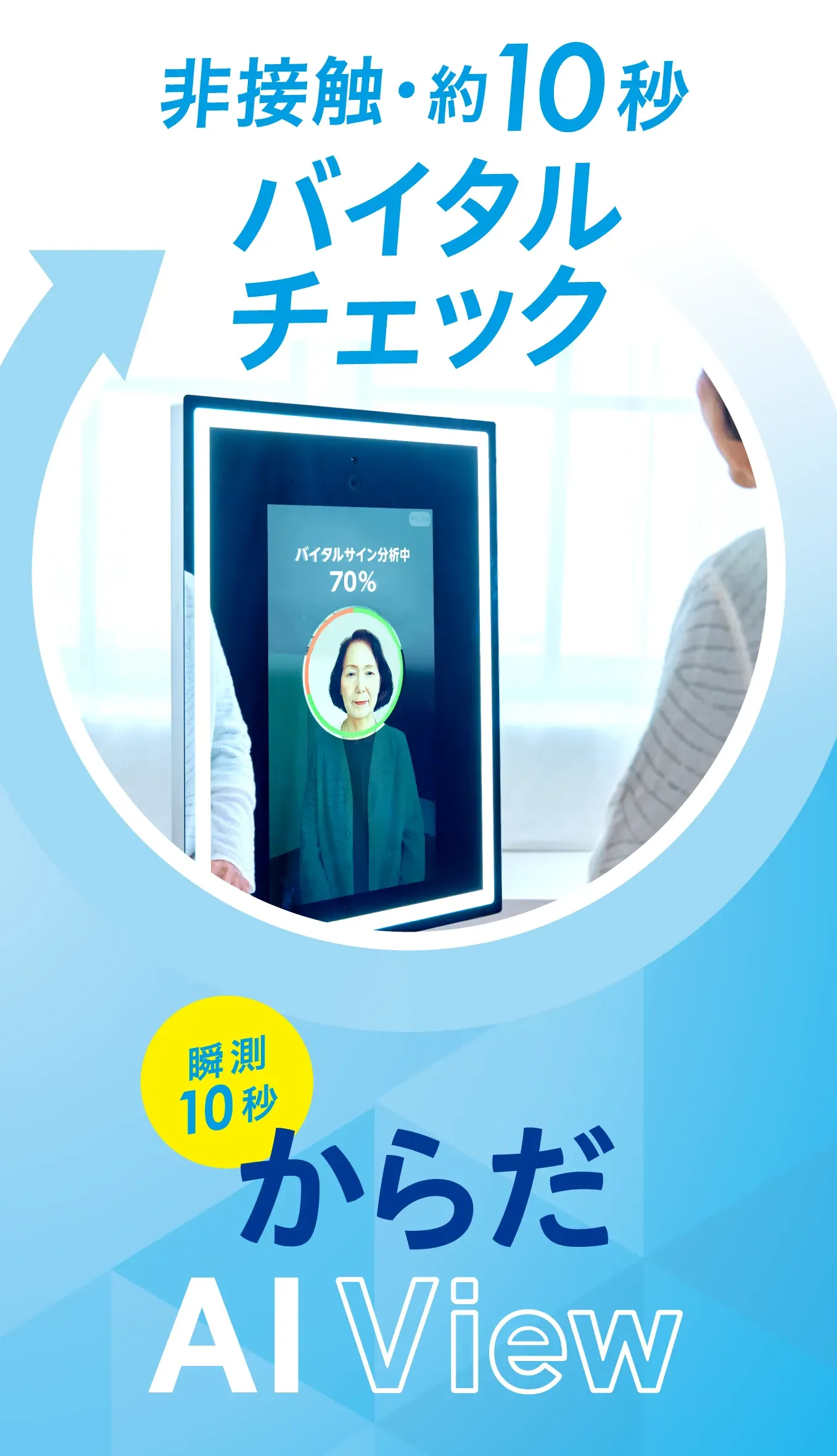 非接触・約10秒バイタルチェック 瞬測10秒 からだAI View
